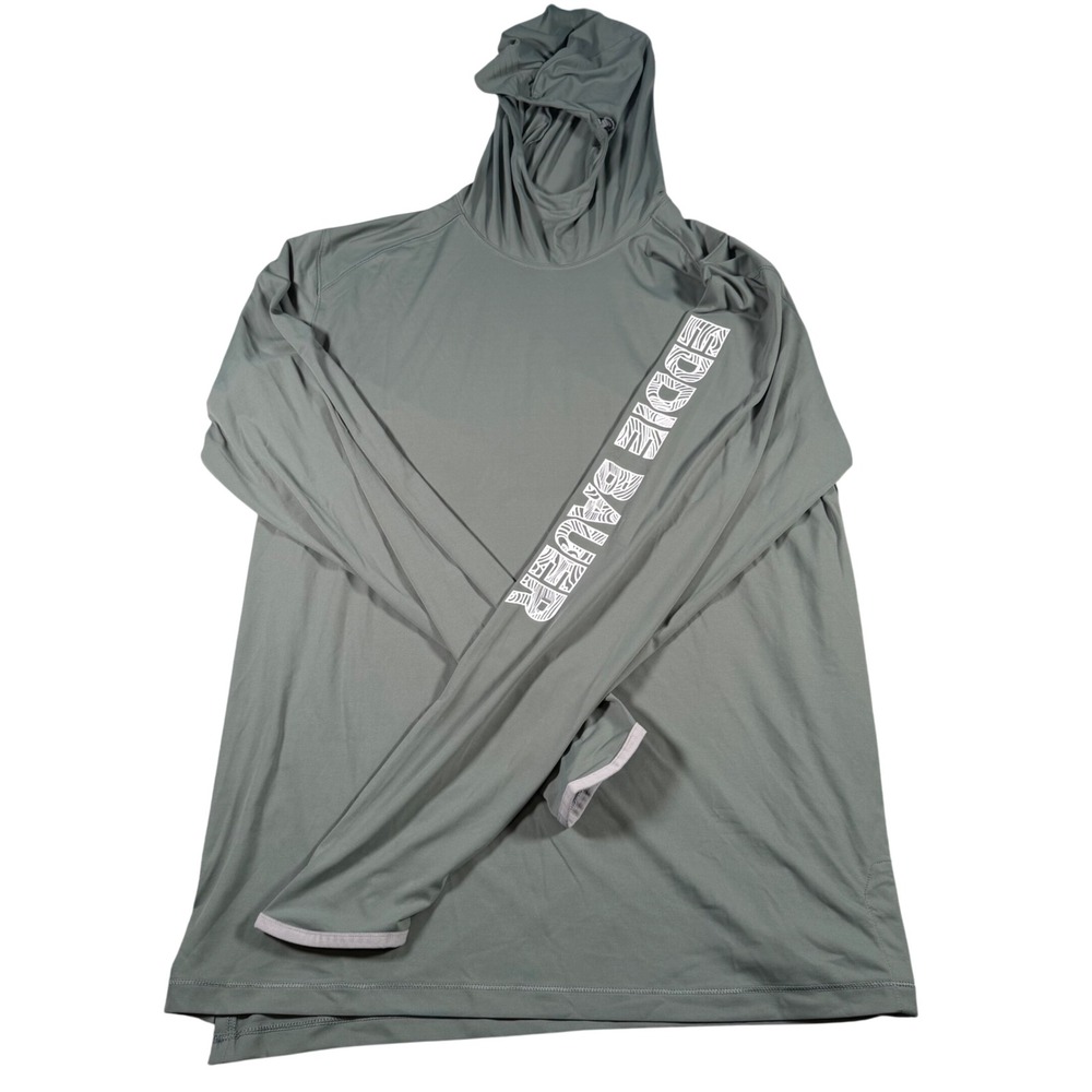 Eddie Bauer Solarfoil Hoodie Mens L Green Wave Graphic UPF 50 First Ascent NEW